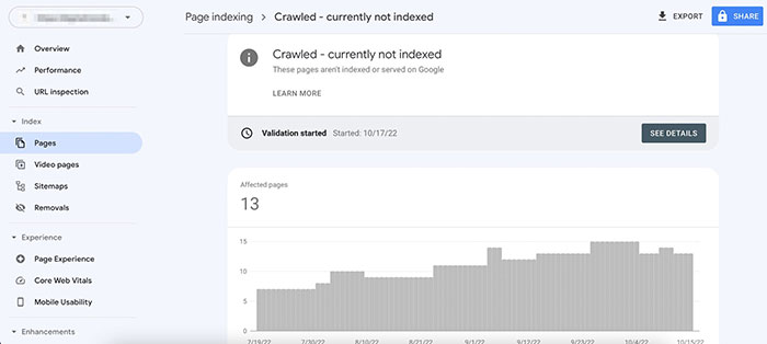 ابزار سئو 1. Crawled – Currently Not Indexed