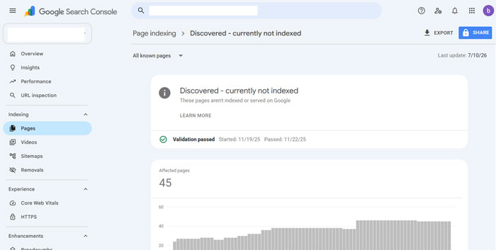 ابزار سئو Discovered – Currently Not Indexed