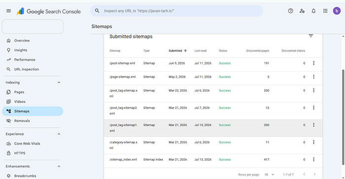 ارسال نکردن Sitemap در سرچ کنسول